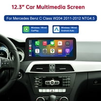 Wireless CarPlay Android Auto for Mercedes-Benz C Class W204 S204 NTG4.5/4.7 Car Multimedia Dispaly 12.3 TouchScreen