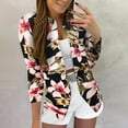 thumbnail image 2 of Blazer Décontracté pour Femmes Col en V Veste de Loisirs Blouse Boutonnée Mi-Longue Cardigan Ajusté Imprimé Mode, 2 of 6