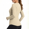 thumbnail image 6 of Hurxie Women's Sun Protection Long Sleeve Shirts, UPF 50+ UV Rash Guard Swim Shirt, Workout Hiking Running Athletic Tops Khaki,3XL, 6 of 7