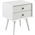 thumbnail image 1 of Table de Chevet Moderne à 2 Tiroirs en Blanc, 1 of 14