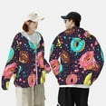 thumbnail image 5 of Picia Donuts1 Women's Men's UPF 50+ Sun Protection Hoodie Shirt Long Sleeve SPF Fishing Outdoor UV Hiking Lightweight Shirts-, 5 of 9