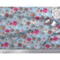 thumbnail image 3 of Soimoi polyester Crepe Fabric Artistic Flower & Square Geometric Printed Fabric 1 Yard 52 Inch Wide, 3 of 3