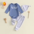 thumbnail image 2 of larppty Jesus Loves Me Baby Clothes Newborn Coming Home Outfit Infant Boys Fall Winter Long Sleeve Romper Tops and Pants Set, 2 of 4