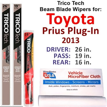 2013 Toyota Prius Plug-In Beam Blade Wipers (Set of 3) w/Rear Wiper