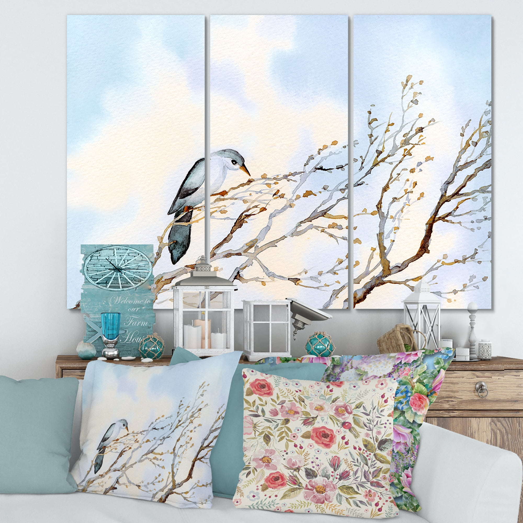Designart ' Big Old Barren Twig Yard ' Traditional Canvas Wall Art Print