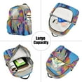 thumbnail image 5 of Quilted Backpack Fashion Backpack 10.23*5.11*12.59 Inch Women's Fashion Backpack Picnic Shopping Travel Out Sports backpack Rainbow Elephant, 5 of 7