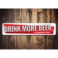 thumbnail image 2 of Drink More Beer Sign, Bar Owner Bartender Name Sign, Alcohol Collector, Home Bar Aluminum Decor - 4x18 inches, 2 of 4