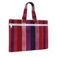 thumbnail image 2 of Handbag File Bag 15×10.6in Large Capacity Double Pocket Designed For Work Travel Travel Shopping Purplish Red Stripe_82927_1, 2 of 8