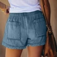 thumbnail image 4 of CHUOU Jeans Denim Bandage Pocket Bottom Tassel Casual Pants Shorts Female Womens Pants, 4 of 5