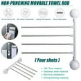thumbnail image 5 of SHELLTON 180°Wall Mounted Towel Bar, Swivel Towel Rack SUS304 Stainless Steel Towel Bar 4-Arm Towel Hanger Space Saving Towel Racks,No Drill Towel Rack for Bathroom, Kitchen, 5 of 7