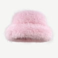thumbnail image 2 of Dalrosia Winter Bucket Hat Fluffy Faux Fur Fisherman Plush Warm Hats Cute Fuzzy Bucket Hat for Women, 2 of 8