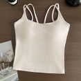 thumbnail image 5 of Noric Women Sleeveless Camisole Tops Built in Padded Bra Spaghetti Straps Criss Cross Back Hollow Out Casual Summer Tank Tops, 5 of 8