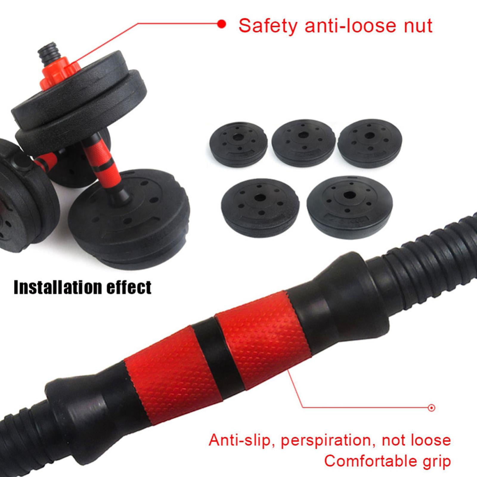 DimyFew Adjustable Dumbbell Bar 1'' Threaded Dumbbell Handles Home Gym Fitness Equipment 40cm