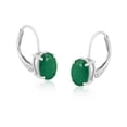 thumbnail image 2 of Gemistry 14K White Gold Oval Emerald Lever Back Drop Earrings, 2 of 4