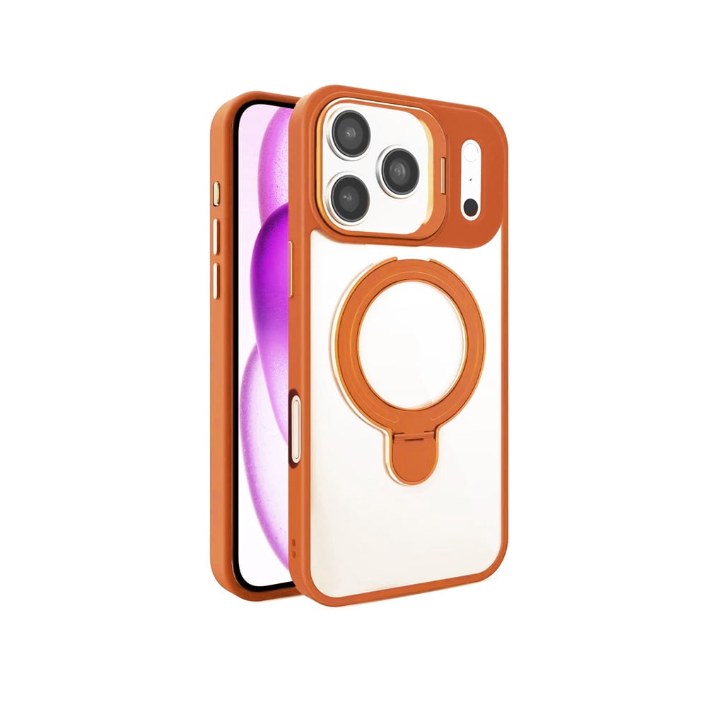 Magnetic Clear Case with 2 Kickstand & Camera Lens for iPhone 17 Pro Max
