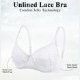 thumbnail image 5 of YANDW Women Minimizer Mesh Unlined Bras Plus Size Sexy Lace Full Coverage Bra Underwire No Padded, White 36D, 5 of 10