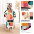 thumbnail image 3 of FORMRS Wearable Blanket Hoodie with Sleeves for Kids Cozy Flannel Sweatshirt, Beige Abstract, 3 of 7