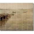 thumbnail image 1 of Ceramic Tile Mural-William Chase Waterfront Painting 427. 25.5" w x 21.25" h using (30) 4.25 x 4.25 ceramic tiles, 1 of 3