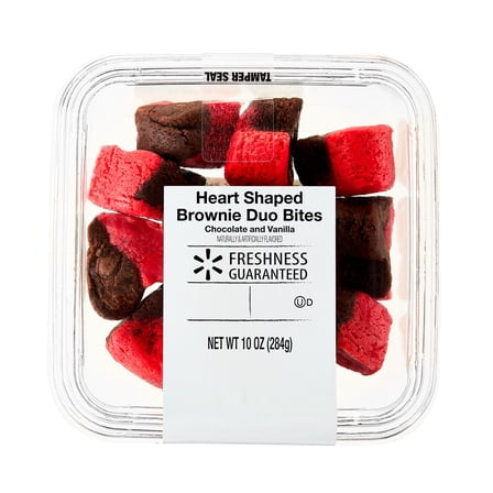Freshness Guaranteed Chocolate and Vanilla Heart Shaped Brownie Duos, 10 oz