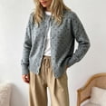 thumbnail image 5 of GEWSEY Women's Polka Dot Cardigan Oversized Open Front Sweater Button Down Knit Outerwear Cozy Sweaters Fall Winter Trendy Cute Teacher Cardigans (Grey, XL), 5 of 6