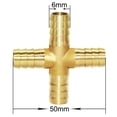thumbnail image 2 of Joywayus 1/4 "(6 mm) Espiga para manguera Unión de 4 vías Tubería Intersección cruzada/Latón dividido Agua/Combustible/Aire, 2 of 5