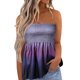 thumbnail image 1 of Básicos camisetas sin mangas para las mujeres Camiseta sin mangas Bandeau sin tirantes a rayas para mujer, camiseta informal sin mangas para vacaciones de verano, camiseta holgada de tubo (Purple, M), 1 of 5