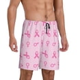 thumbnail image 2 of Uemuo Breast Cancer Awareness 1 Pattern Men's Short Pajama Pants – Soft & Breathable Lounge Shorts, Elastic Waistband with Pockets, Lightweight Sleepwear for All-Season Comfort-XX-Large, 2 of 6