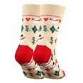 thumbnail image 4 of LWNYDPLSD Christmas Socks For Men Women Fun Cute Socks With Santas Reindeer Snowman Candy Pattern Xmas Novelty Socks Clearance Sale Beige, 4 of 5