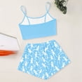 thumbnail image 6 of Swanpen Halloween Pajamas Women Silk 2 Piece Cami Top Shorts Set Skeleton Print Sleeveless Sleepwear Loungewear Halloween Gifts, 6 of 6