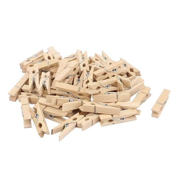 Unique Bargains Wood Clothespin Clothes Photo Paper Peg Craft Clips Pins 35mm Long 50PCS for Home Essential