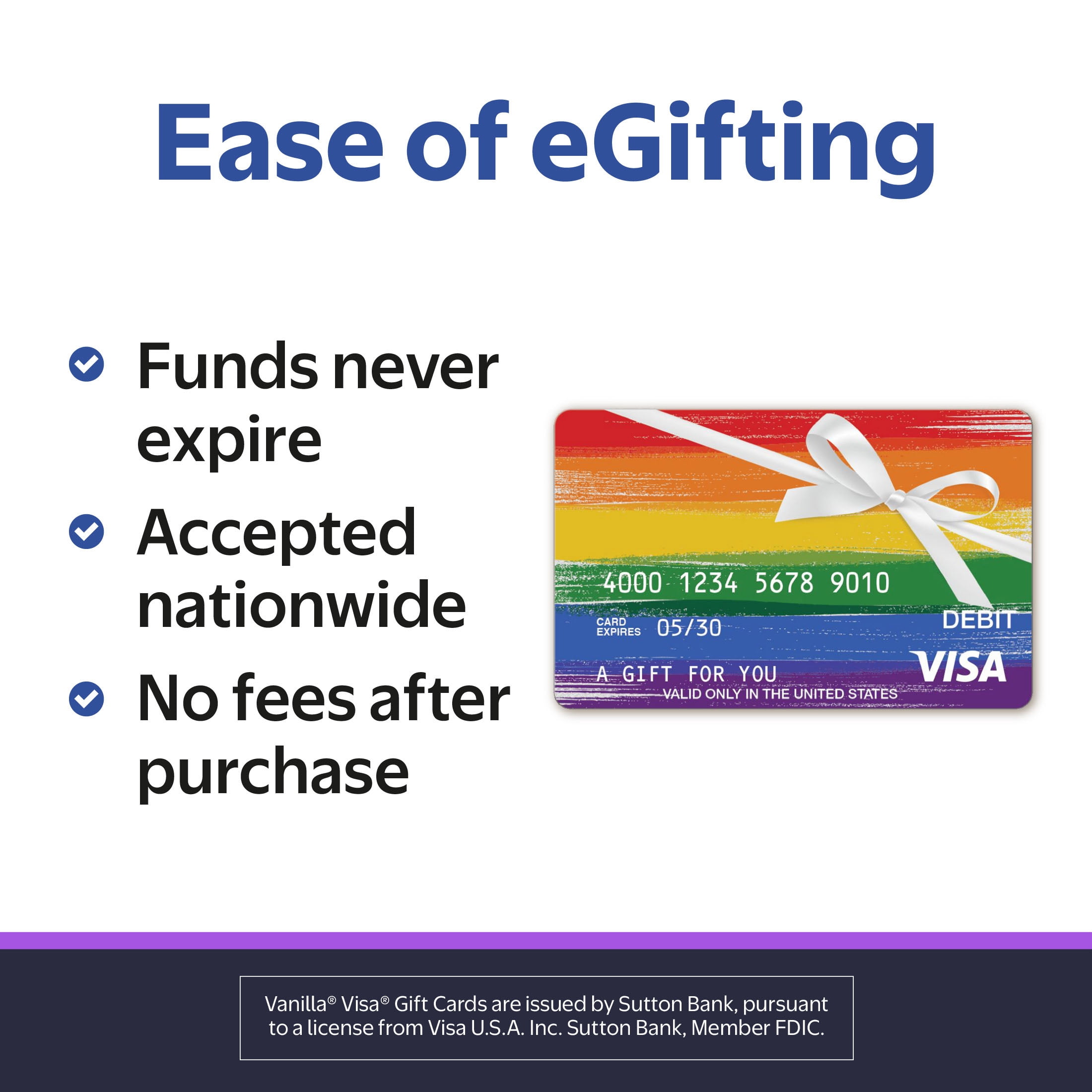 Vanilla® Visa® $20-$500 Pride eGift Card (Plus $6.84 Purchase Fee) [Email Delivery]