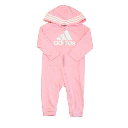

Pre-owned Adidas Girls Pink | White Long Sleeve Outfit size: 18 Months