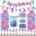 thumbnail image 3 of Conjunto de decoración de fondo para fiesta de cumpleaños con temática de cumpleaños, bandera para tirar de la tarta, bandera para insertar globos, 3 of 5
