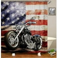 thumbnail image 3 of 4-Piece Shower Curtain Sets Vintage Automotive Theme, Waterproof Polyester Fabric with Non-Slip Bath Mat & Rug, Rustic Garage Bathroom Decor for Men, 3 of 7