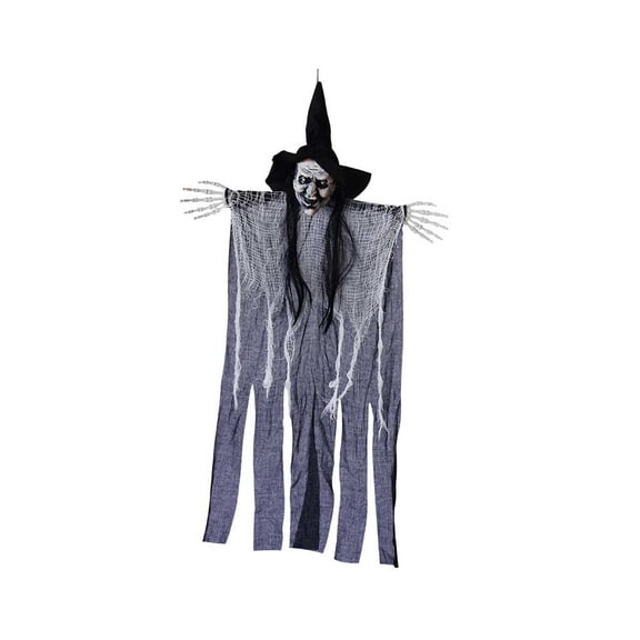 Injueey Decoración de fantasmas colgantes de Halloween, aparición de terror, reutilizable, espeluznante, esqueleto, accesorios voladores, colgantes, Kits de decoración para fiestas Negro Injueey HA068181-01