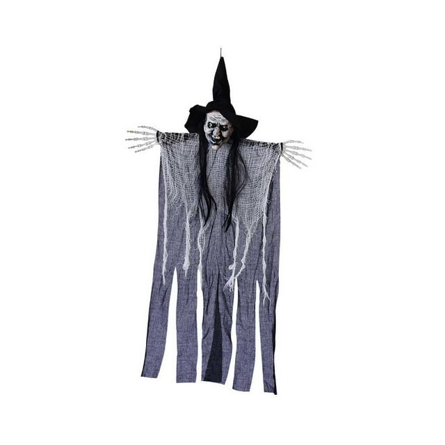 Bearachild Halloween colgante fantasmas decoraciones Horror 3D casa embrujada reutilizable miedo esqueleto vuelo fiesta suministros colgantes al aire libre Kits de decoración para fiestas Negro Bearachild HA068181-01
