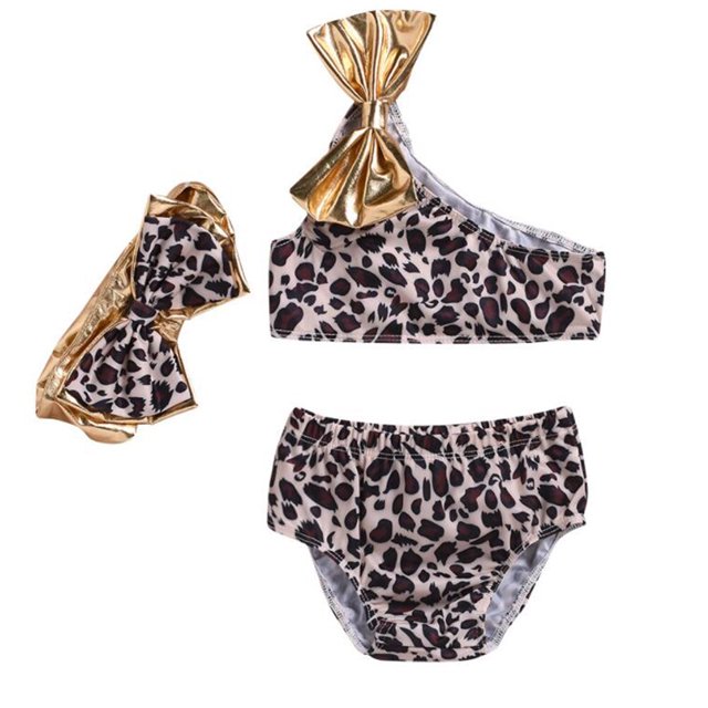 Children Swimsuits Summer Toddler Baby Girl Leopard Bikini Kids