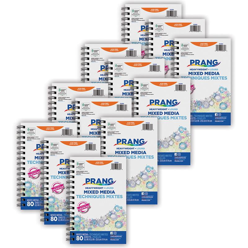 Prang Mixed Media Journal, Heavyweight, 8-1/2" x 5-1/2", 80 Sheets, Pack of 12