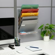 Mind Reader 5-Tier Vertical File Storage, Desktop Organizer, Wall Mount, Office, Metal, Black