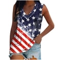 thumbnail image 1 of Moda mujer Casual día de la independencia impreso cuello en V sin mangas pulóver Tops blusa camiseta Fridja qr5856, 1 of 5