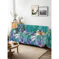 thumbnail image 3 of Hello Spring Couch Cover, Pastoral Purple Bottle Floral Dark Green Wood Sofa Cover Blanket for 2 Seat Cushion, Sectional Sofa Slipcover Furniture Protector for Living Room Bedroom 71''x102'', 3 of 9