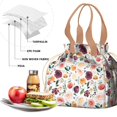 thumbnail image 4 of Pioneer Flower Floral Print Pattern Drawstring Lunch Bag Women - Drawstring Lunch Bag Insulated for Work Office - Stain-Resistant Large Lunchbags for Women with Multi-Pockets, 4 of 6