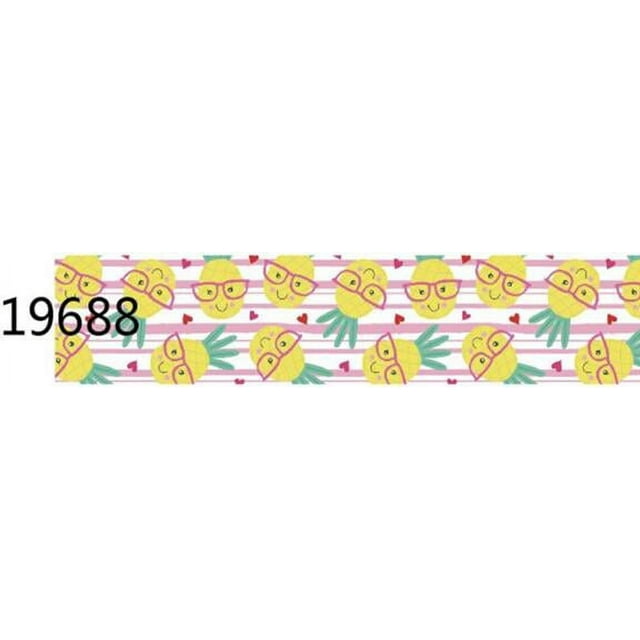10Yards Summer Pineapple and Ice Cream Printed Decorative Ribbon for Sewing Accessories Jiayi