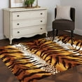 thumbnail image 3 of 3'x5' Rug for Living Room Bedroom, Leopard Stripes Washable Area Rugs Non-Slip Carpet Mats, Farmhouse Brown Black Animals Texture Indoor Low Pile Area Rug Runner for Kitchen, Mudroom, 3 of 8