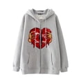 thumbnail image 4 of Sudadera con capucha y cremallera para hombre y mujer, chaqueta gótica de hip hop oscuro Harajuku Y2k con estampado de letras y corazón rojo, sudadera Harajuku, 4 of 5