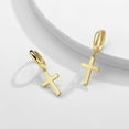 thumbnail image 4 of Gold Dangle Drop Hoop Earrings for Women Men Gold Plated Dainty Earrings Hypoallergenic Star Cross Huggie Hoops Jewelry for Everyday Wear, 4 of 5
