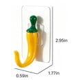 thumbnail image 4 of Yellow Chili Pepper Wall Hooks (6-Pack), Vintage Metal Hangers for Kitchen, Bathroom & Bedroom - Wall Organizer for Towels, Coats, Hats, Keys & Clothes, 4 of 5