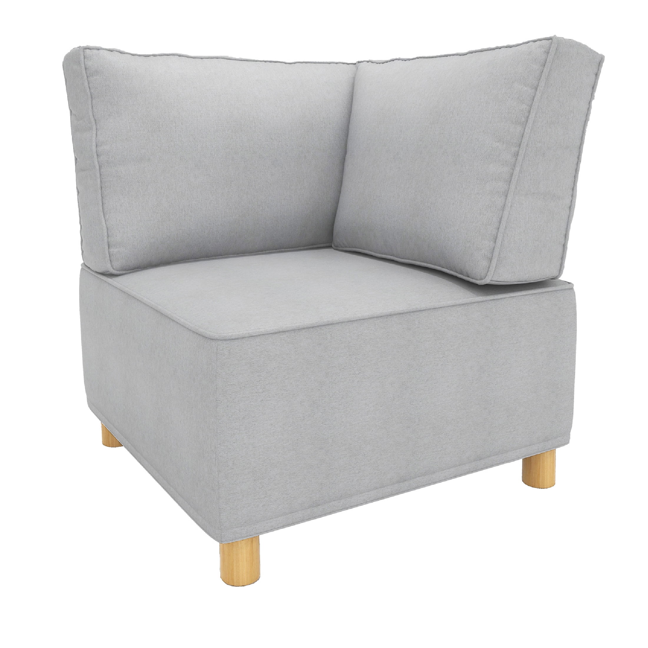 McKenzie & Co Modular Sectional Sofa Corner Chair, Textured Gray Fabric