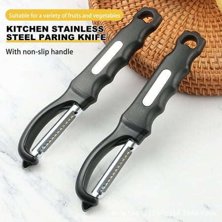 

Sioweci Swivel Vegetable Peeler with Blemish Remover Dual Stainless Steel Blades Comfortable Handle Easy to Clean Fruit Peeler for Kitchen Black