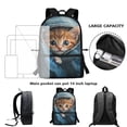 thumbnail image 4 of Jeiento Cute Cat Backpack for Girls 3 Piece Bookbag Set Lovely School Bag with Lunchbox 2nd Grade Book Bags for Kids Travel Rucksack, 4 of 7